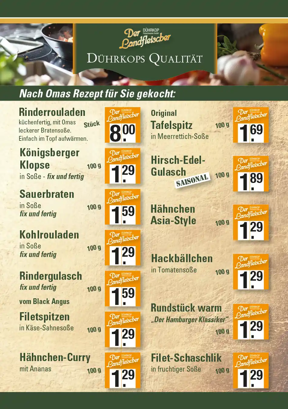 Dührkop Fleischwaren Herbst Winter 26/27